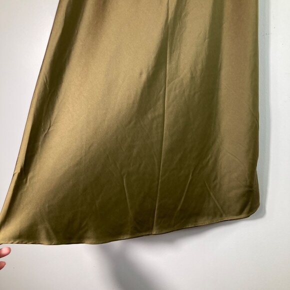 Womens The Drop Silky Slip Skirt Green S Polyester Elastane - Picture 4 of 8